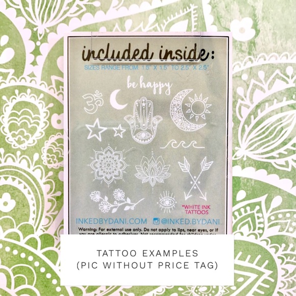 Inked by Dani🪬White Mini Henna Inspired Temporary Tattoos - NEW - Picture 4 of 4